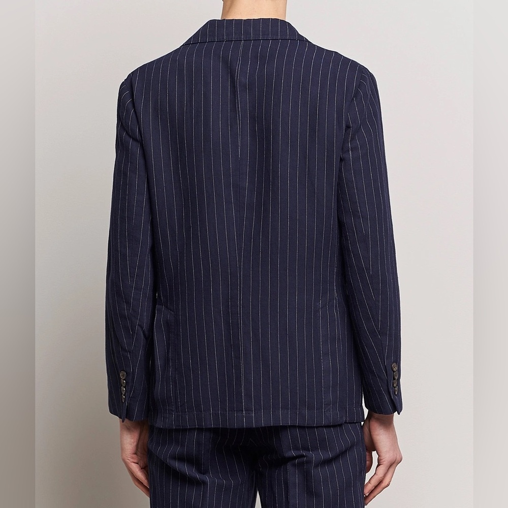 Ralph Lauren Navy Linen Pinstripe Suit Jacket - Picture 6 of 16